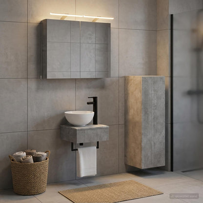 vidaXL Bathroom Cabinet Set 4 pcs Concrete Grey Engineered Wood 4