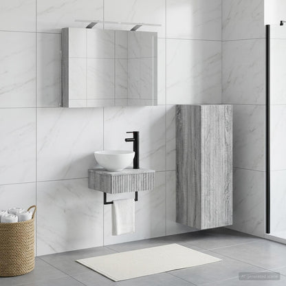 vidaXL Bathroom Cabinet Set 4 pcs Grey Sonoma Engineered Wood 1