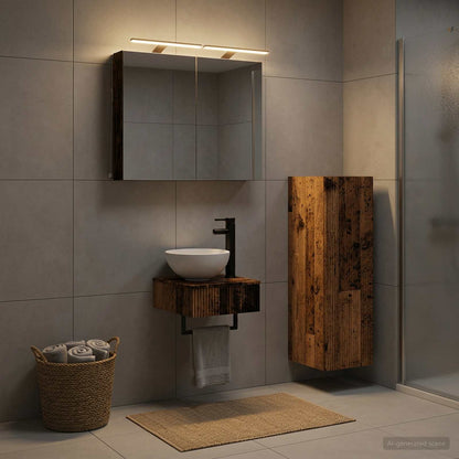 vidaXL Bathroom Cabinet Set 4 pcs Old Wood Engineered Wood 4