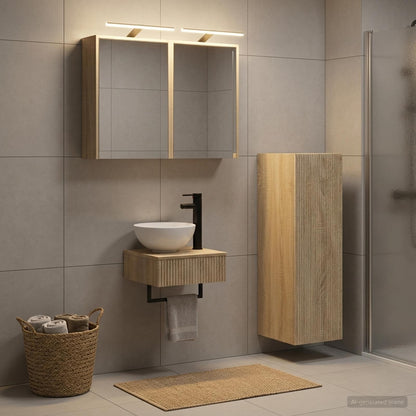 vidaXL Bathroom Cabinet Set 4 pcs Sonoma Oak Engineered Wood 4