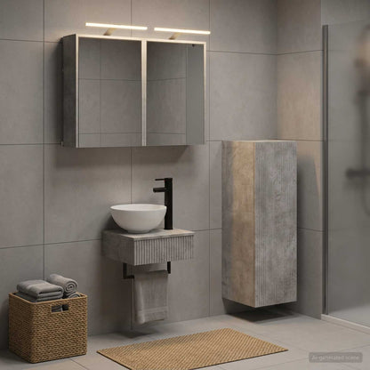 vidaXL Bathroom Cabinet Set 4 pcs Concrete Grey Engineered Wood 1