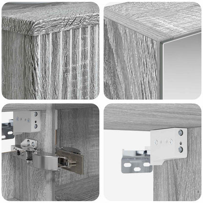 vidaXL Bathroom Cabinet Set 4 pcs Grey Sonoma Engineered Wood 6
