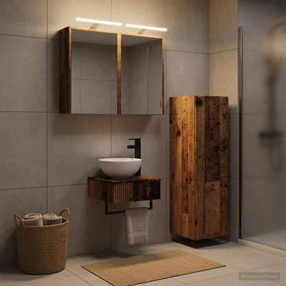 vidaXL Bathroom Cabinet Set 4 pcs Old Wood Engineered Wood 4
