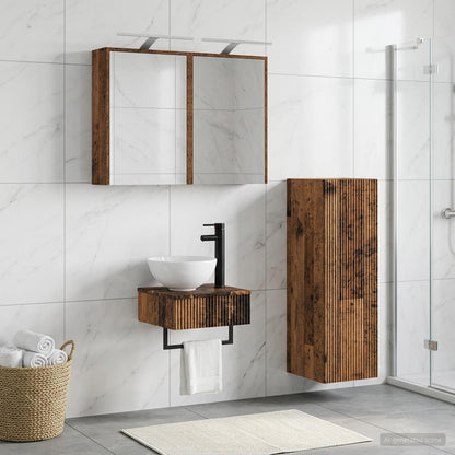 vidaXL Bathroom Cabinet Set 4 pcs Old Wood Engineered Wood 1