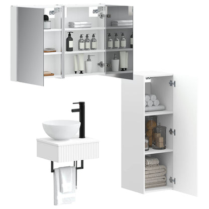 Bathroom Cabinet Set 3 pcs 86 x 11.5 x 60.5 cm White