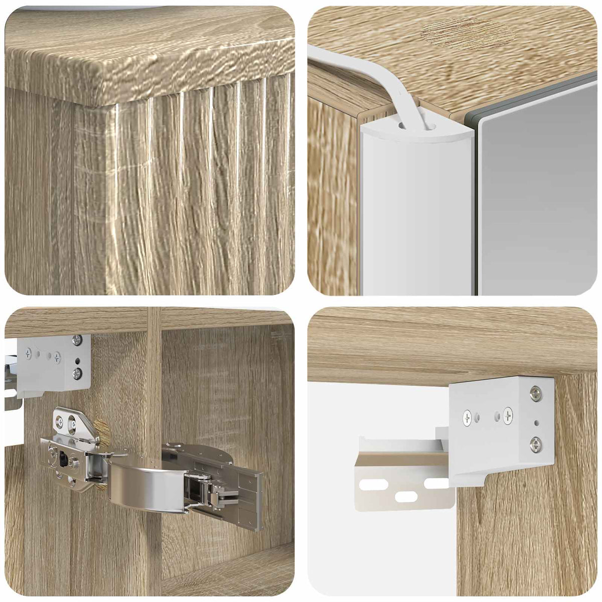 vidaXL Bathroom Cabinet Set 4 pcs Sonoma Oak Engineered Wood 6