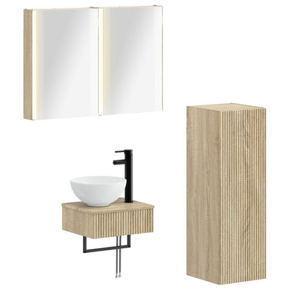 vidaXL Bathroom Cabinet Set 4 pcs Sonoma Oak Engineered Wood 2