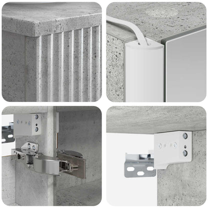 vidaXL Bathroom Cabinet Set 4 pcs Concrete Grey Engineered Wood 6