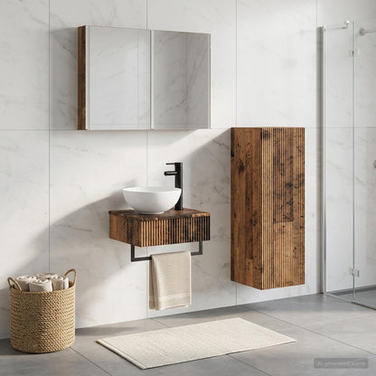 vidaXL Bathroom Cabinet Set 4 pcs Old Wood Engineered Wood 4