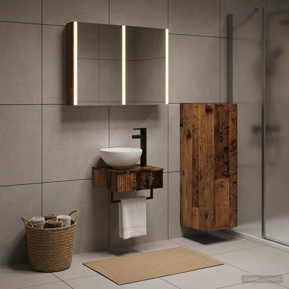 vidaXL Bathroom Cabinet Set 4 pcs Old Wood Engineered Wood 1