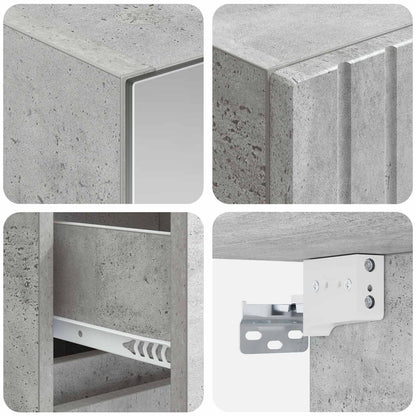 vidaXL Bathroom Furniture Set 4 pcs Concrete Grey 6