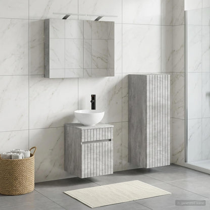 vidaXL Bathroom Furniture Set 4 pcs Concrete Grey 1