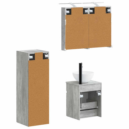 vidaXL Bathroom Furniture Set 4 pcs Concrete Grey 5