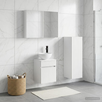 vidaXL Bathroom Furniture Set 4 pcs White Engineered Wood and Glass 4