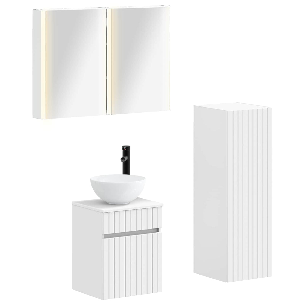 Bathroom Furniture Set 3 pcs 86 x 11.5 x 60.5 cm White