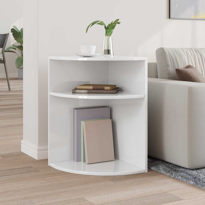 End Table 39.5 x 39.5 x 60 cm Engineered Wood High gloss white 39.5 cm