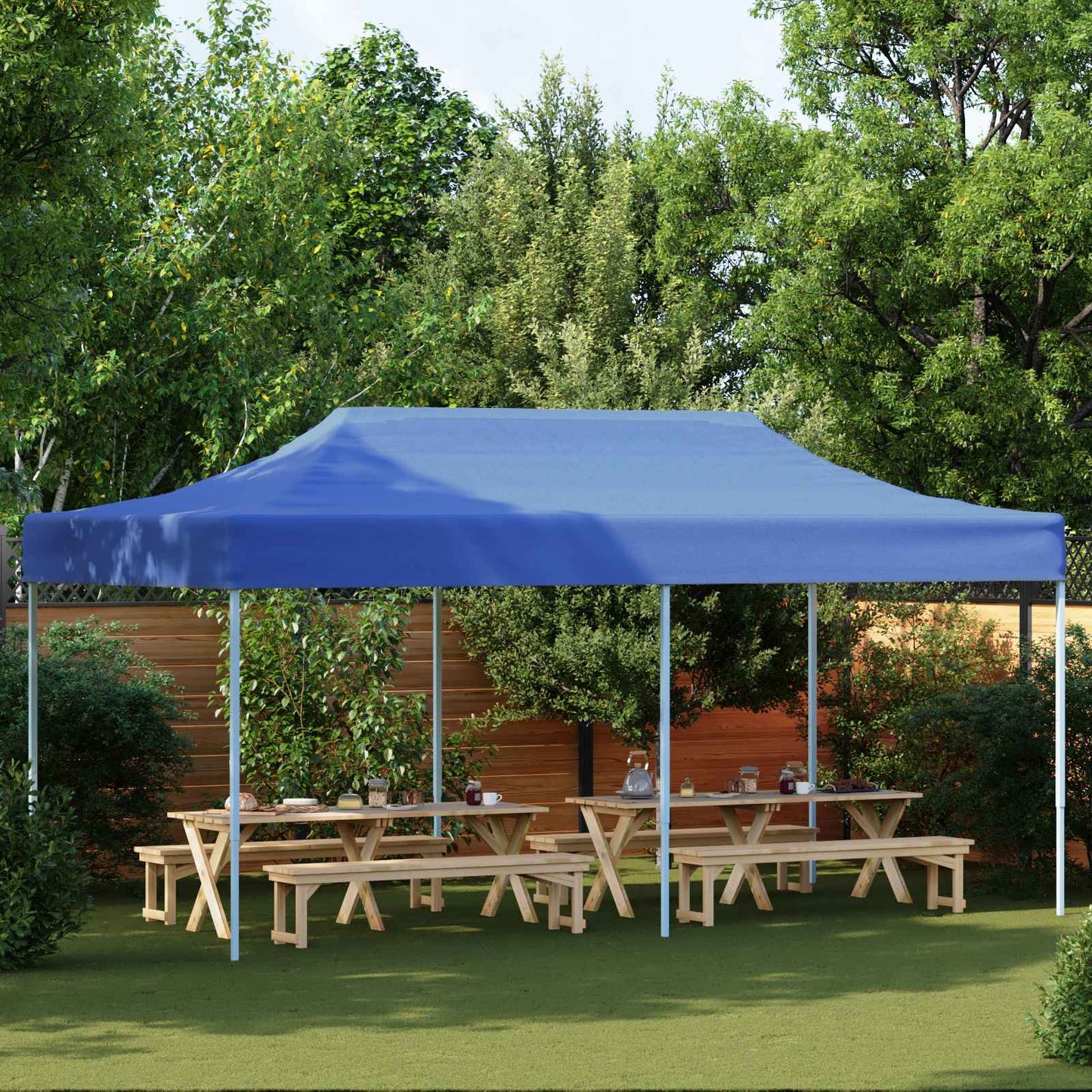vidaXL Party Tent 291 x 580 x 315 cm Blue Oxford Fabric 1