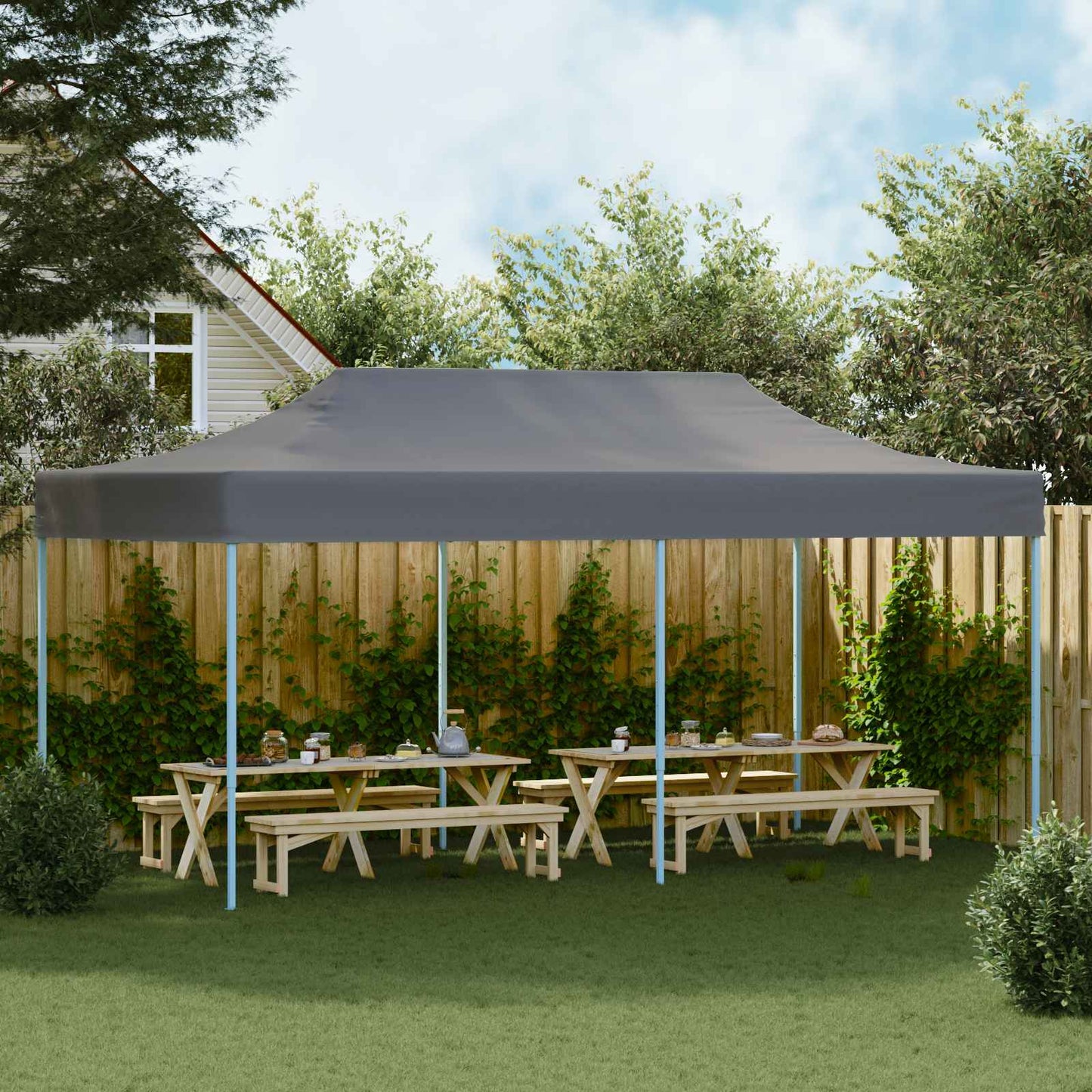 vidaXL Party Tent 291 x 580 x 315 cm Anthracite Oxford Fabric 3
