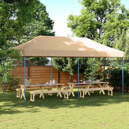 vidaXL Party Tent 292 x 580 x 315 cm Beige Oxford Fabric 1