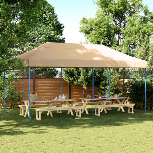 vidaXL Party Tent 292 x 580 x 315 cm Beige Oxford Fabric 1