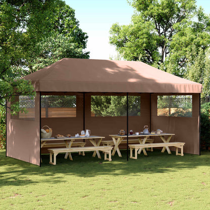 vidaXL Party Tent 292 x 580 x 315 cm Brown Oxford Fabric 1