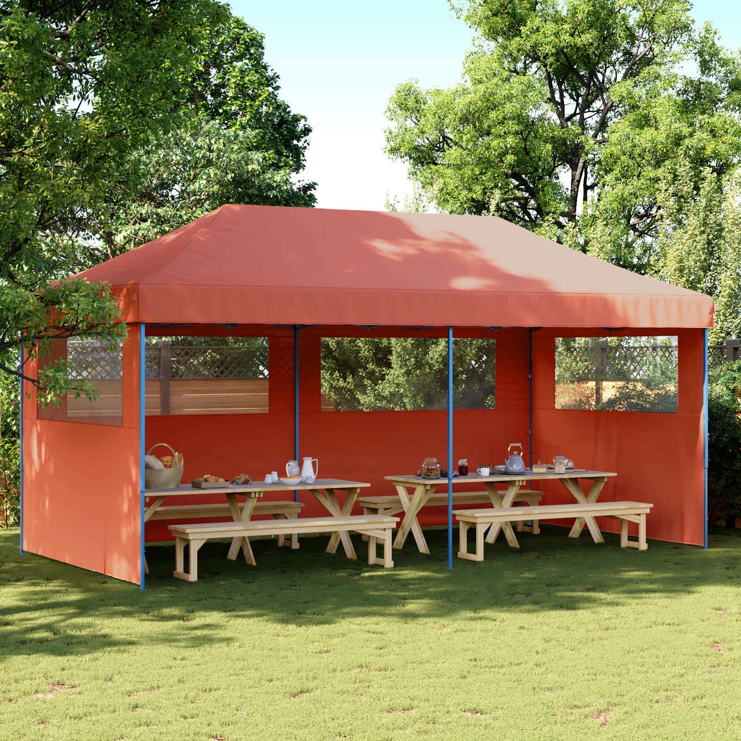 vidaXL Party Tent 292 x 580 x 315 cm Terracotta Oxford Fabric 1