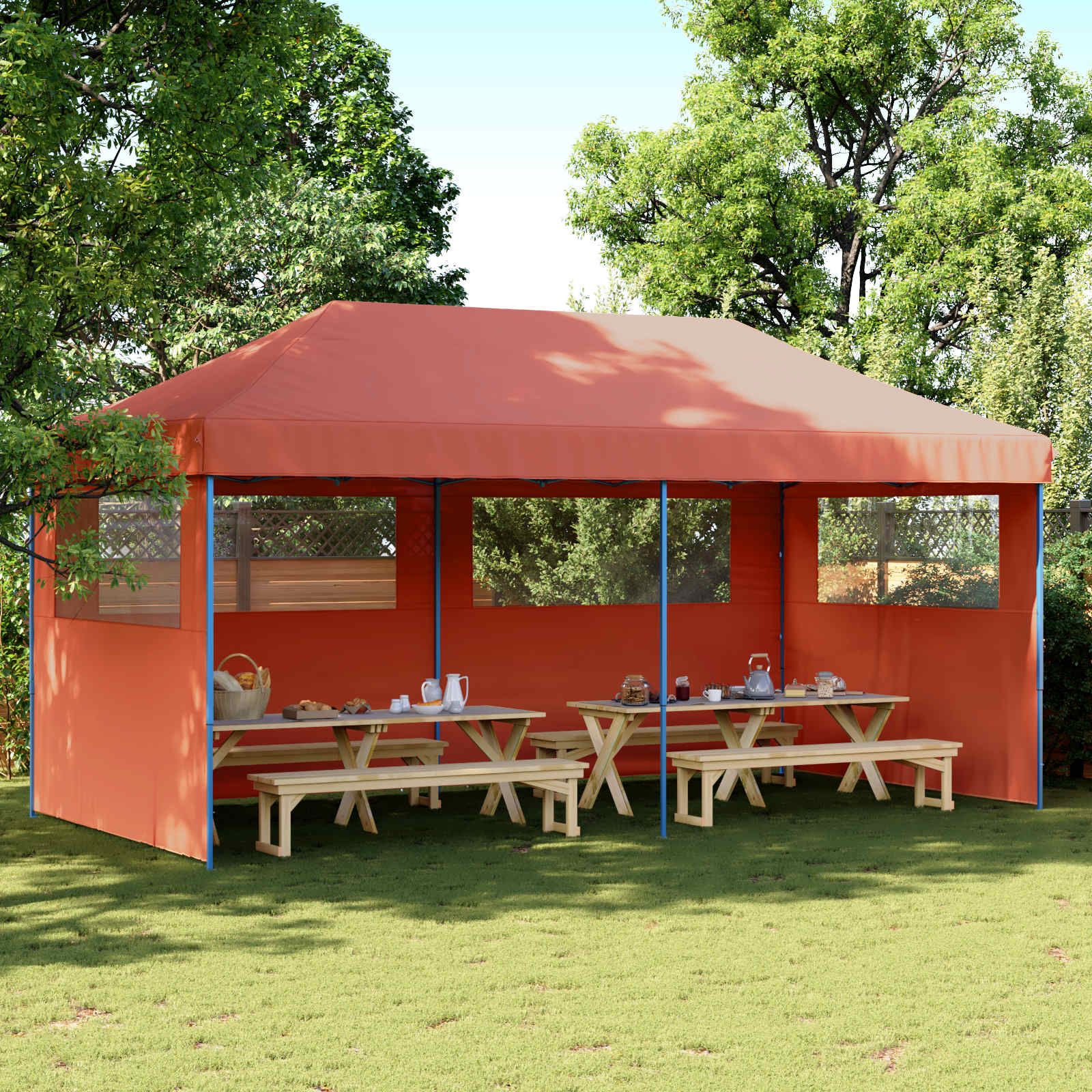 vidaXL Party Tent 292 x 580 x 315 cm Terracotta Oxford Fabric 1