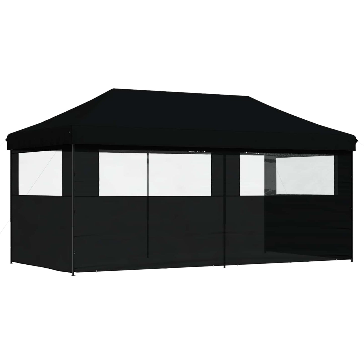 vidaXL Party Tent 292 x 580 x 315 cm Black Oxford Fabric 6