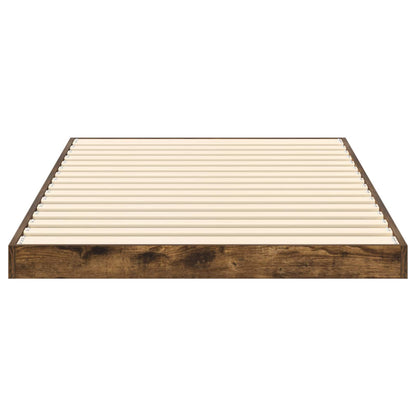 Floor Bed Frame Engineered Wood Length 190 cm Smoked oak