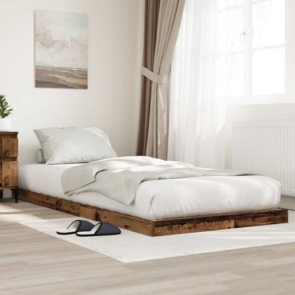 Floor Bed Frame Engineered Wood Length 190 cm Old wood