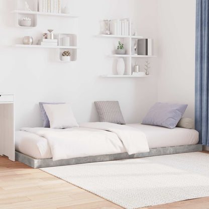 Floor Bed Frame 80 x 200 cm Engineered Wood Concrete grey