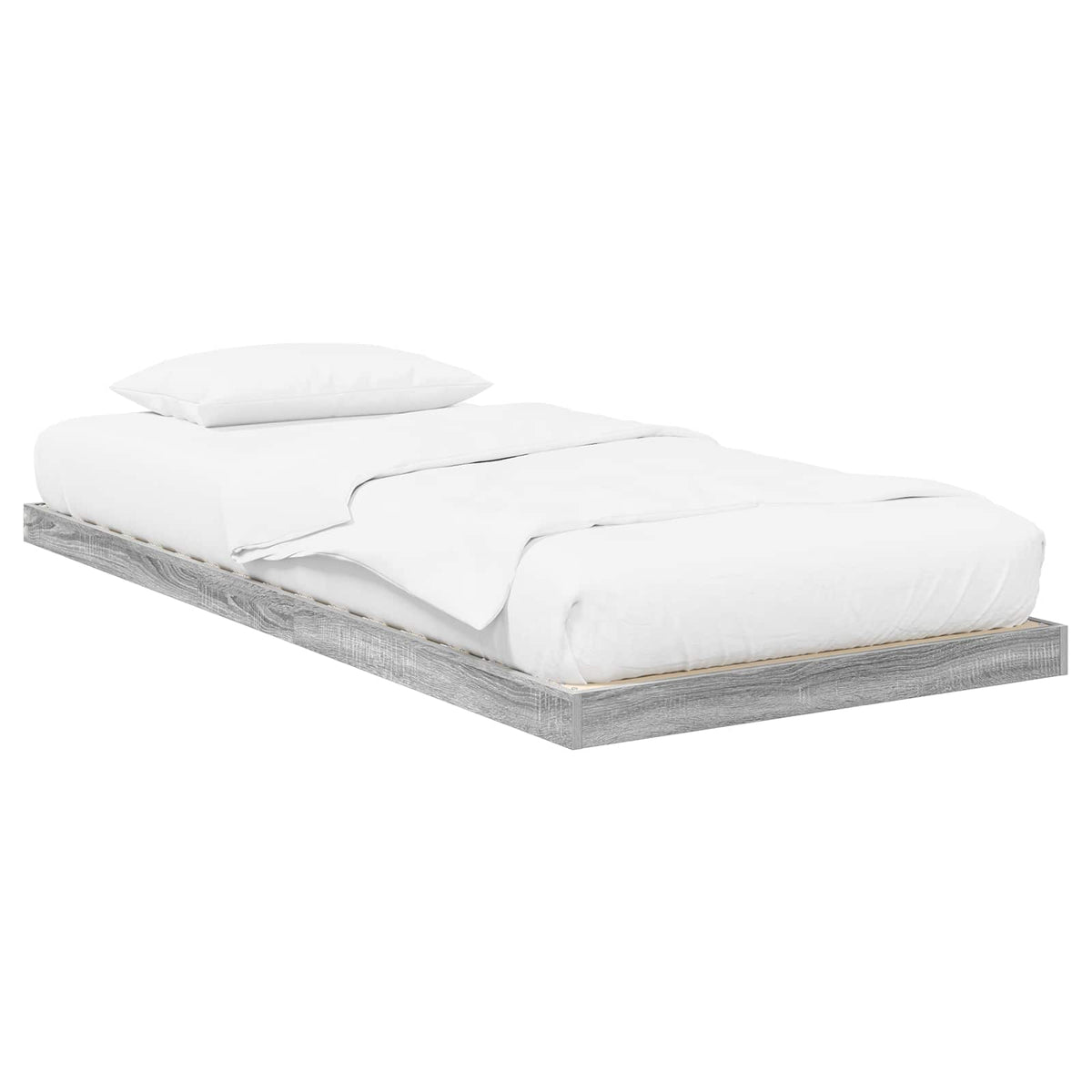 Floor Bed Frame 100 x 200 cm Engineered Wood Grey sonoma