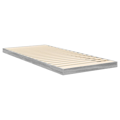 Floor Bed Frame 100 x 200 cm Engineered Wood Grey sonoma