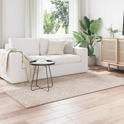 Indoor and Outdoor Rug PALMERAS Polyester Waveform Beige 140 x 200 cm