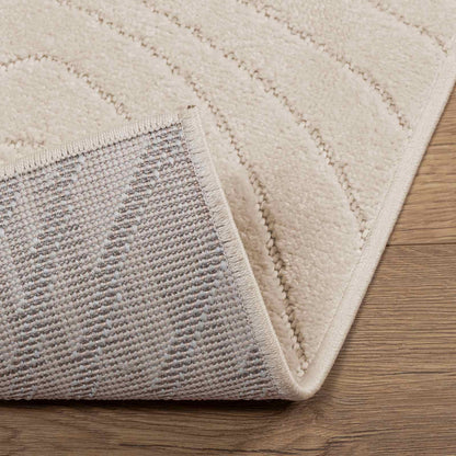 Indoor and Outdoor Rug PALMERAS Polyester Waveform Beige 240 x 240 cm