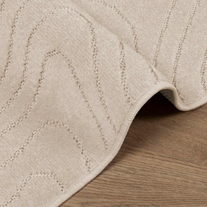 Indoor and Outdoor Rug PALMERAS Polyester Waveform Beige 240 x 240 cm