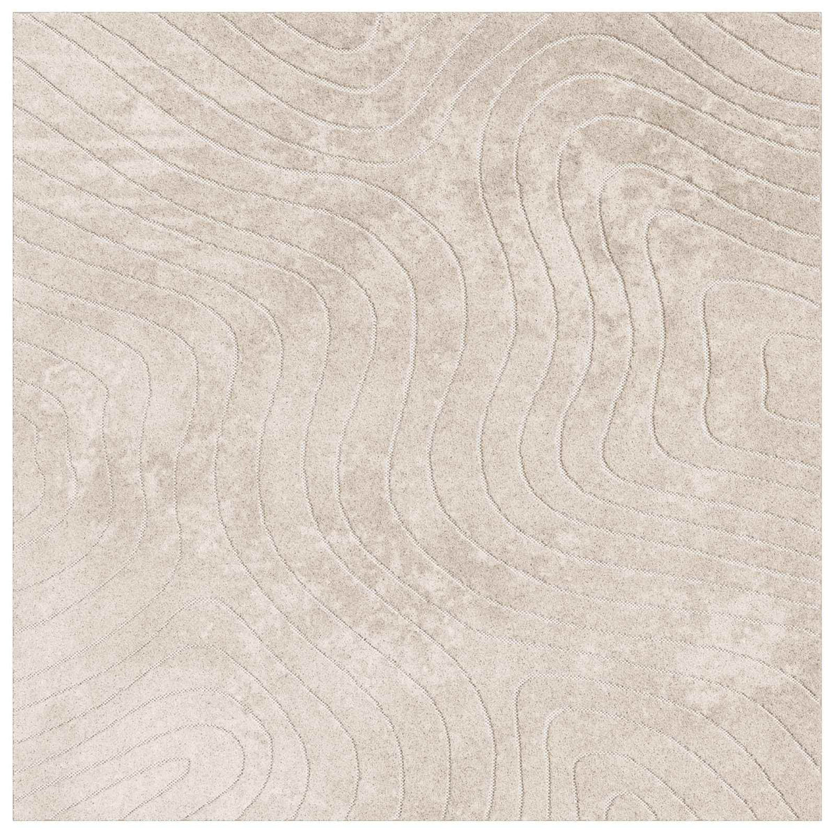 Indoor and Outdoor Rug PALMERAS Polyester Waveform Beige 240 x 240 cm