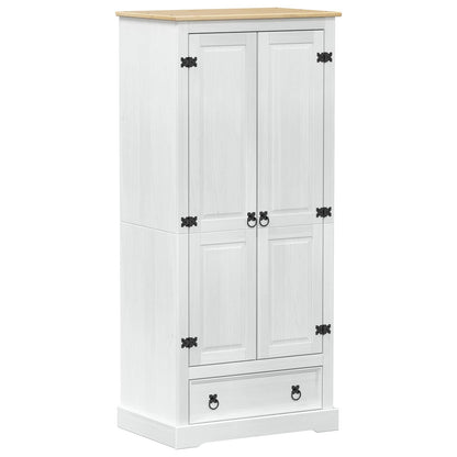 Wardrobe "Corona" 76x50x170 cm Solid Wood Pine White