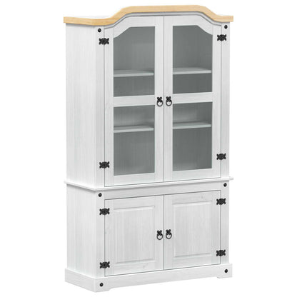 vidaXL Display Cabinet White 103.5 x 42 x 180 cm Solid Pine Wood 2