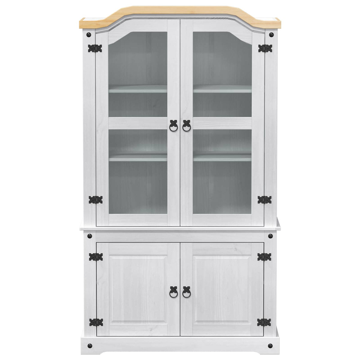 vidaXL Display Cabinet White 103.5 x 42 x 180 cm Solid Pine Wood 4