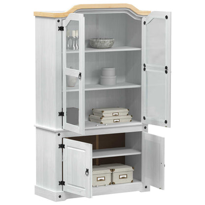 vidaXL Display Cabinet White 103.5 x 42 x 180 cm Solid Pine Wood 3