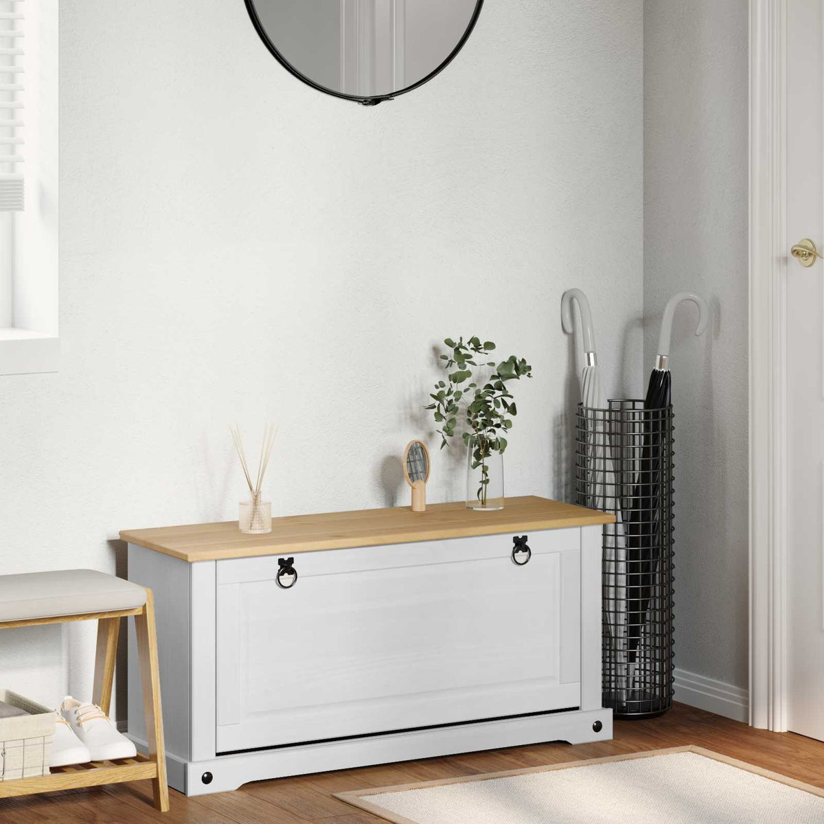 vidaXL Shoe Cabinet CORONA 99 x 32 x Solid Pine Wood
