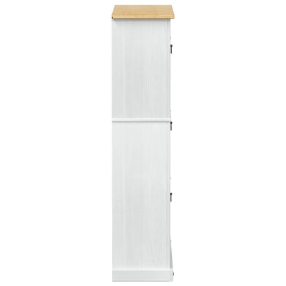 vidaXL Shoe Cabinet Corona White 99 x 32 x 138 cm Solid Pine Wood 5