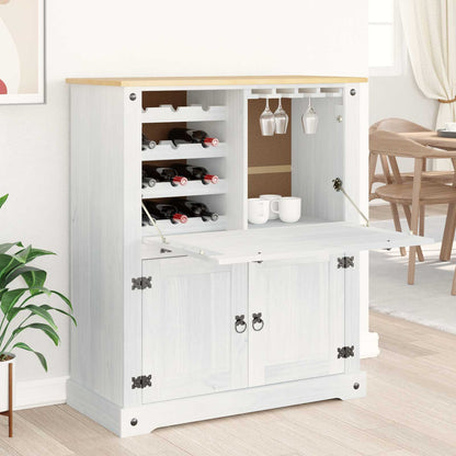 vidaXL Wine cabinet White 97 x 45 x 114 cm Solid Pine Wood 1