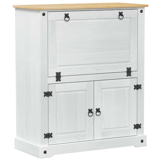 vidaXL Wine cabinet White 97 x 45 x 114 cm Solid Pine Wood 2