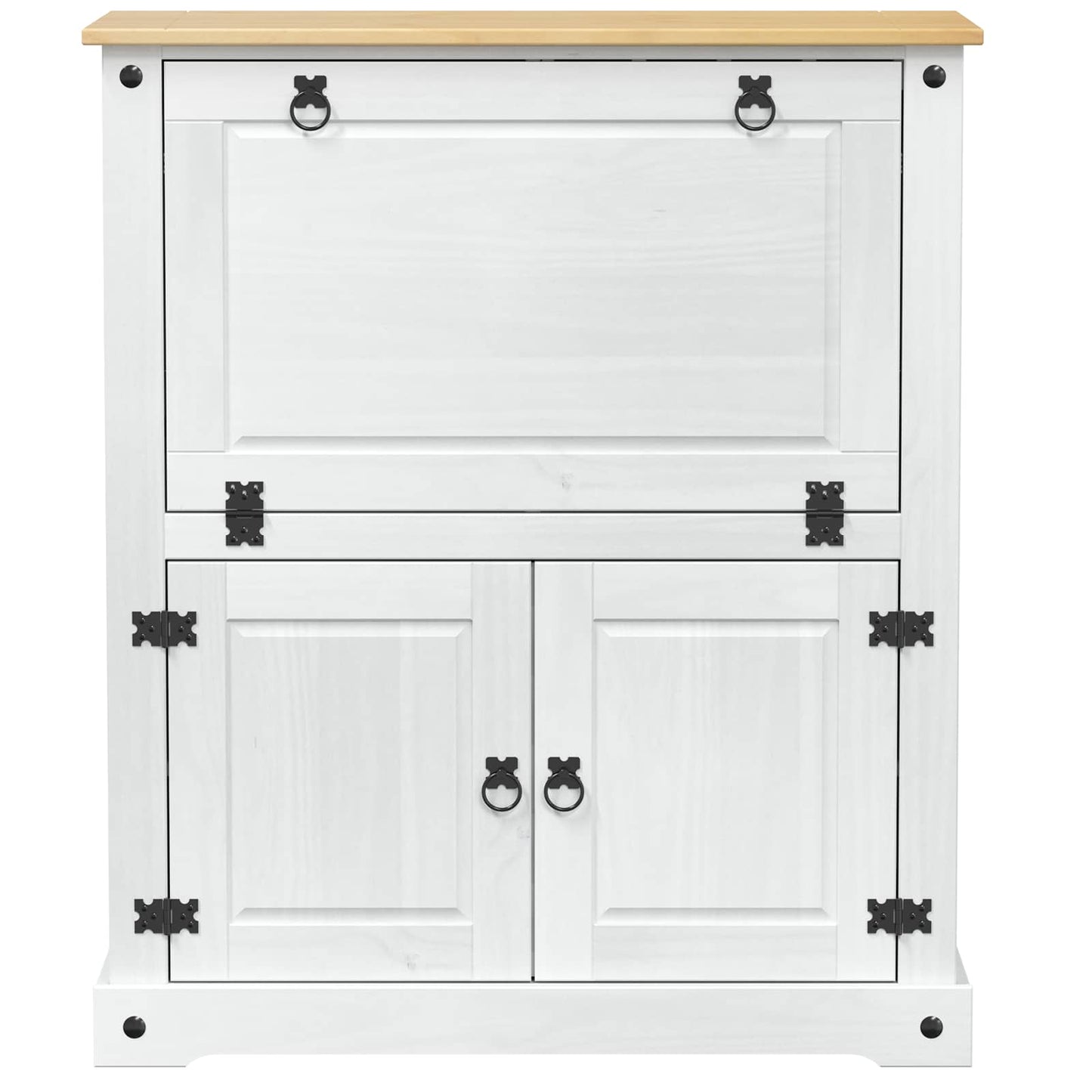 vidaXL Wine cabinet White 97 x 45 x 114 cm Solid Pine Wood 4