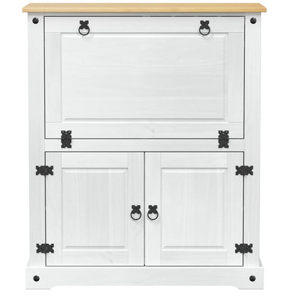 vidaXL Wine cabinet White 97 x 45 x 114 cm Solid Pine Wood 4