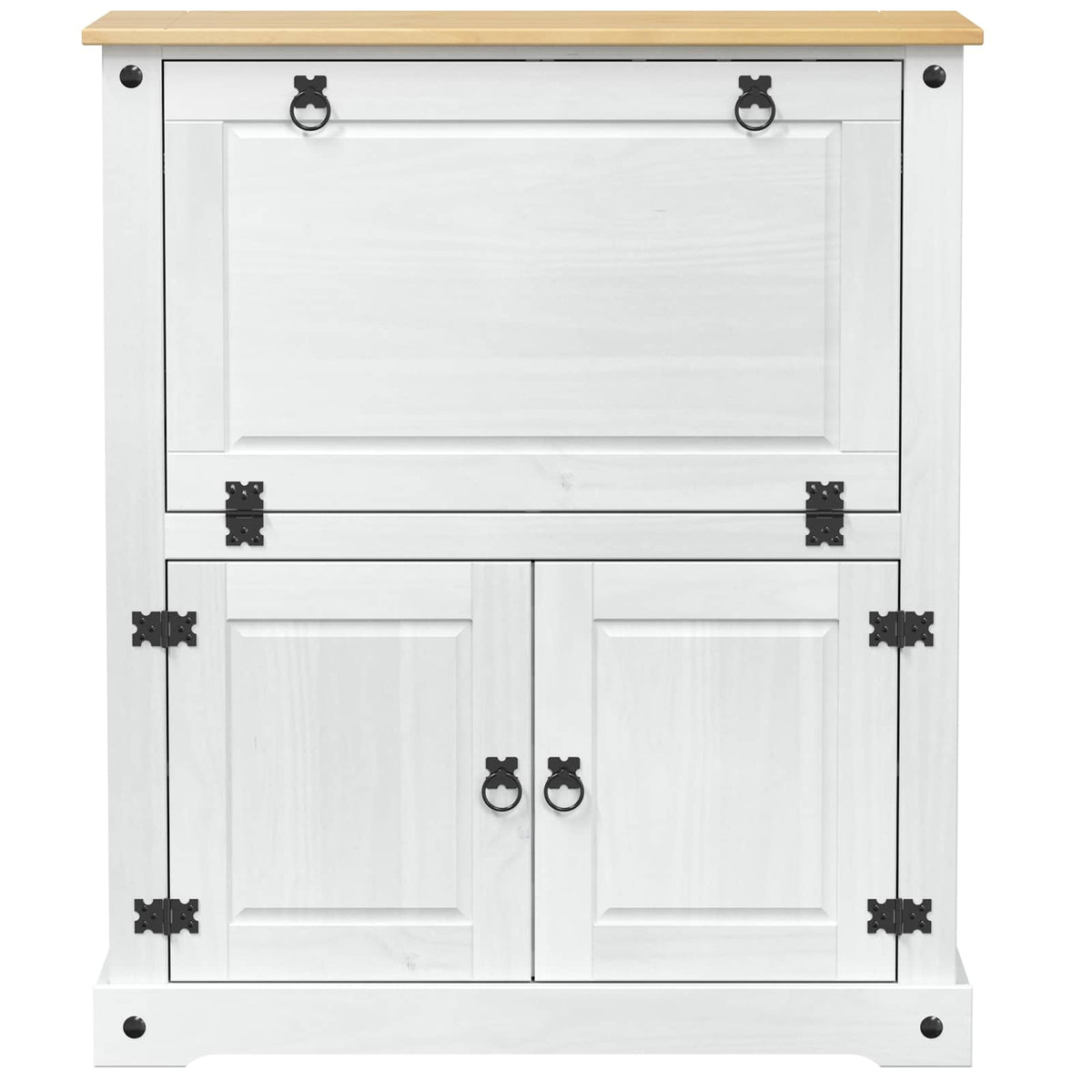 Wine cabinet 97 x 45 x 114 cm Solid Pine Wood White