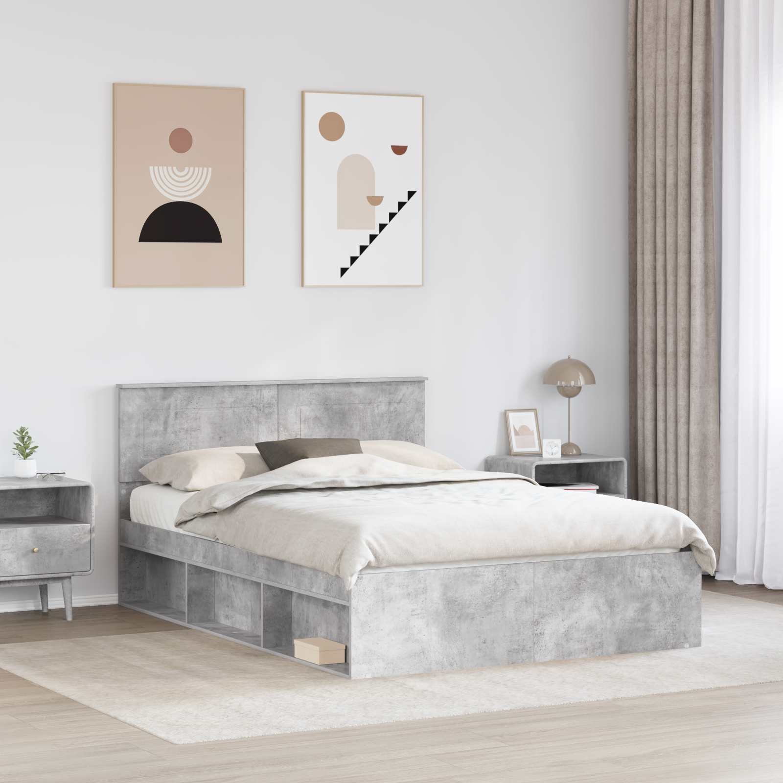 vidaXL Bed Frame with Headboard Concerte 160 x 200 cm Engineered wood 3