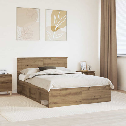 vidaXL Bed Frame Artisian Oak 140 x 190 cm Engineered wood 1